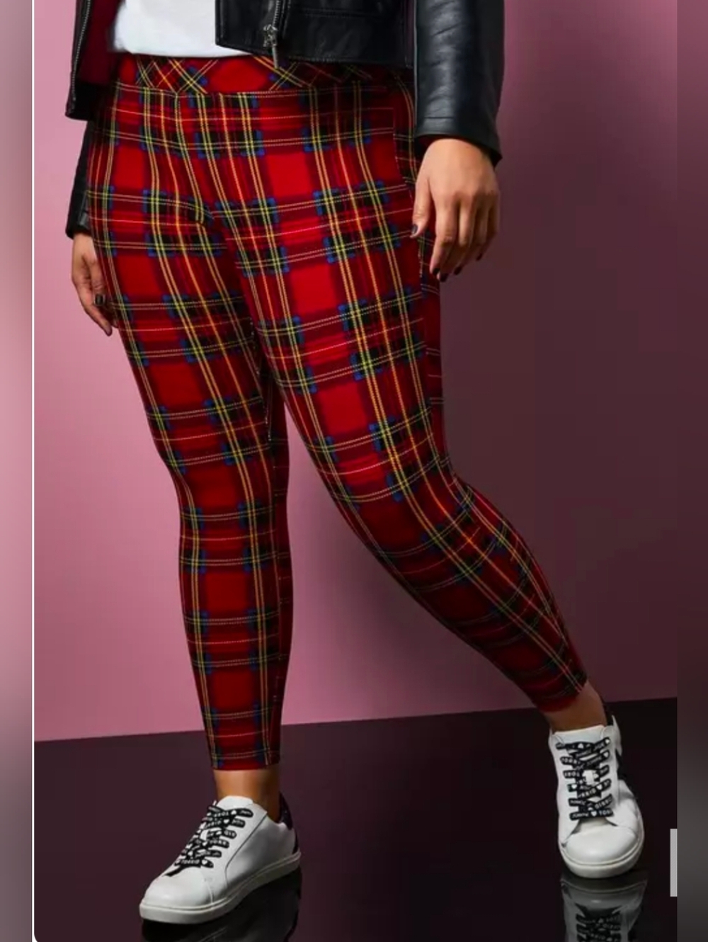 Torrid X Betsey Johnson Colab Red Plaid Wide Slimming Waistband Pixie Pants 2X